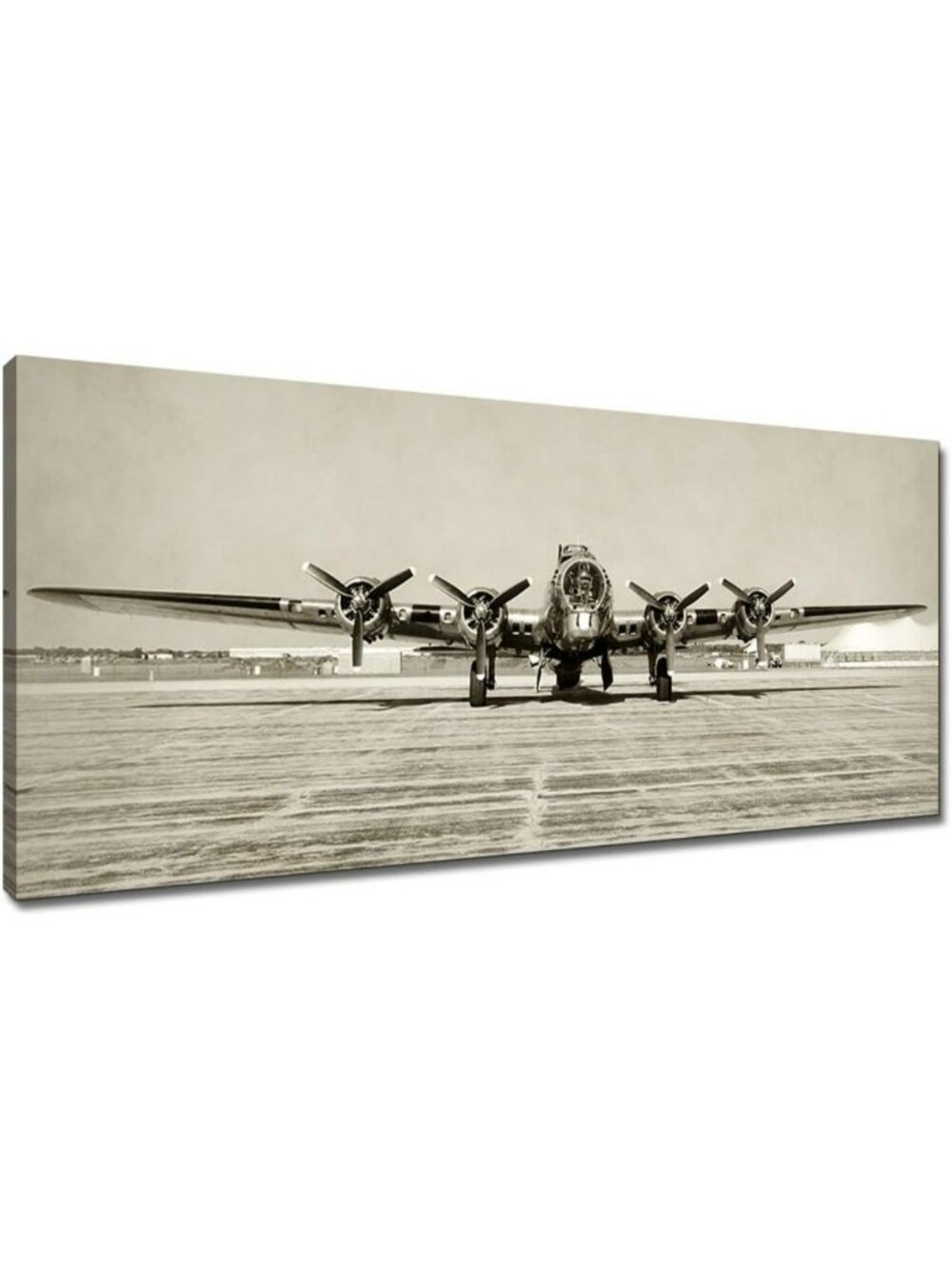 Large WWII Bomber Airplane Wall Art Canvas Print - Vintage Aircraft Decor 20x48